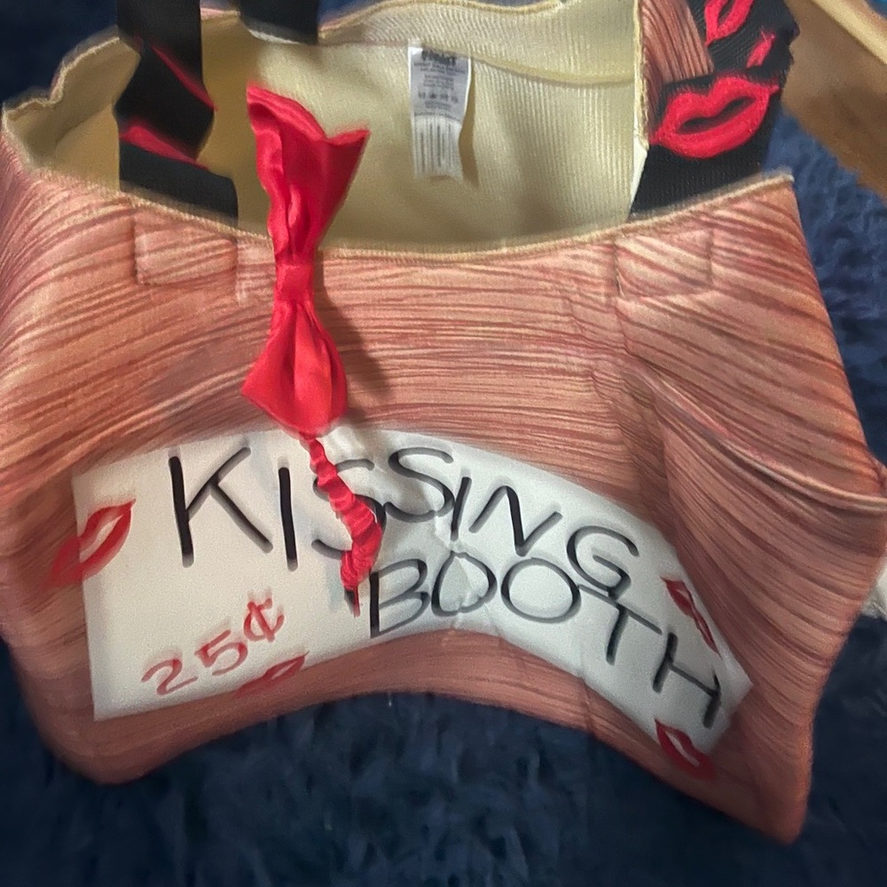 Kissing Booth Tote Bag with Red Accents